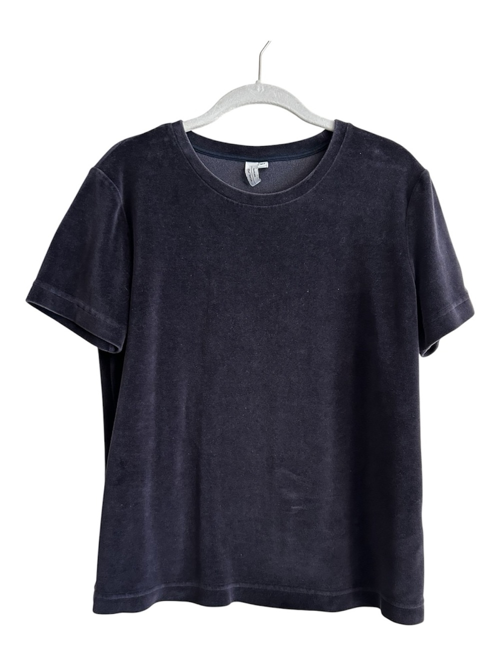& Other Stories Women’s Navy Blue Velour Crew Neck T Shirt Size 12